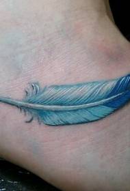 Интимный синий перо татуировки
