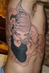 estilo sa sidsid sa sidsid nga itom ug puti nga sumbanan sa tattoo
