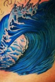 vidukļa puse - vienkārši krāsots liela viļņa tetovējums