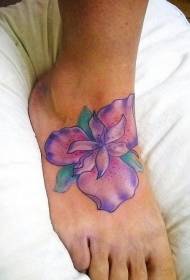moteriškos vidpadžio spalvos rainelės gėlių tatuiruotės modelis