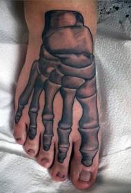 vrist grå realistisk tå knogle tatoveringsmønster