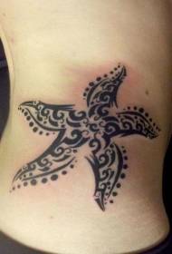 derék fekete törzsi pentagram tetoválás minta