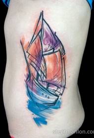 duav ib sab watercolor style me me sailboat tattoo qauv