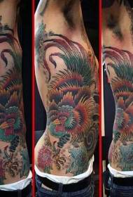 male waist side color cock tattoo picture