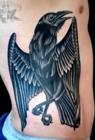 colore delle costole laterali Modello del tatuaggio del corvo del fumetto