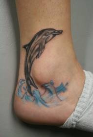 Gleženj lepi delfini sprej tetovaža vzorec