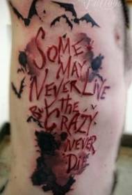 derék oldalsó szín véres angol ábécé tetoválás kép