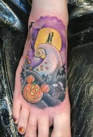 Instep Cartoon Halloween Faarf Tattoo Muster