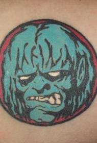 mawonekedwe ang'ono amtundu wa zombie tattoo