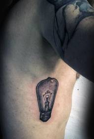 бічні ребра шипом стиль чорний світло лампочки татуювання візерунок