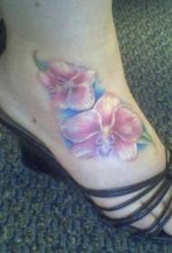 женски цвят на краката орхидея татуировка модел