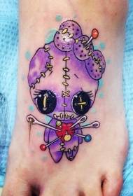 Instep léif Aquarell Stil Doll Voodoo Doll Tattoo Muster