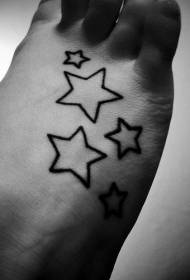 patró de tatuatge d'estrelles senzill de cinc puntes