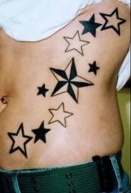 struk strana crni uzorak zvijezde tetovaža s petokrakom