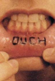 Modèle de tatouage simple de la lèvre alphabet anglais