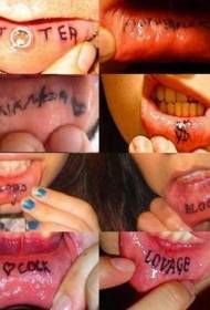 modèle de tatouage alphabet anglais lèvre féminine
