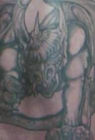 hrbtni grozni vzorec tetovaže gargoyle