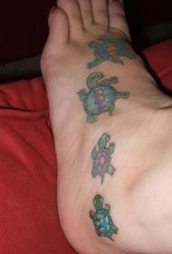 Instep Colour Dancing Turtle tattoo Tatell 112788 - leoto la mmala la 'nete la \