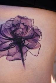 талия сторона чернила цвет простой фиолетовый цветок тату