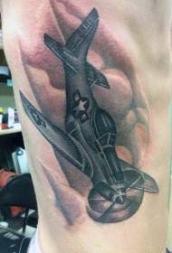 Immagine del tatuaggio da combattimento di colore grande lato vita