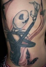 modello di tatuaggio teschio arrabbiato lato della vita maschile