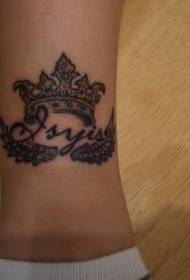 borjú korona és a szárnyak tetoválás minta