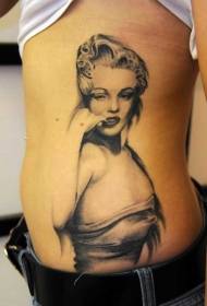 talje side sort-hvid europæiske og amerikanske kvinder tatoveringsmønster
