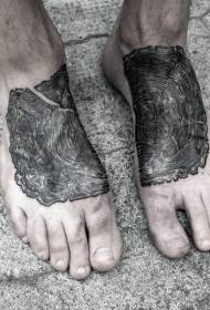 Modello di tatuaggio annuale anello stile asta albero incisione collo del piede nero