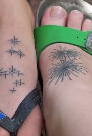 Jednoduché a odlišné šumivé tetování na nártu