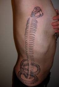 derék oldalán egyszerű kígyó tetoválás minta