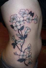 color de costilla lateral claro pattern patrón de tatuaje de flor