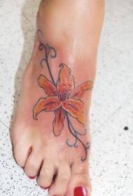 naisten jalkaväri väri curly lily tatuointi kuva