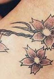 веднага кафяво цвете татуировка лоза модел