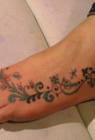 weiblicher Rist Farbe Blume Rebe Tattoo Muster