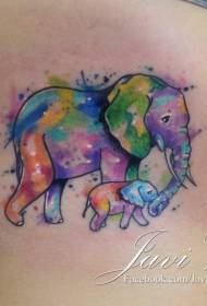 bočné rebro farba striekajúcej farby slon tetovanie vzor slona pre matku a dieťa