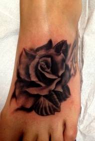 Wreef zwart grijs realistische roos tattoo patroon
