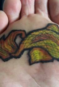mannelijke voet kleur tijger geel croaker tattoo patroon