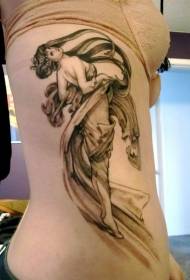 juosmens pusės pilkas eskizas viliojanti seksualios moters tatuiruotė