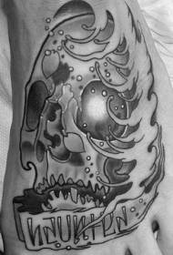 collo del cranio ornato fantasia ornato lettering modello del tatuaggio