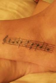 발 간단한 음악 기호 문신 패턴