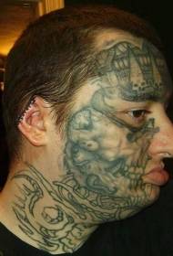 patró de tatuatge de cara boja