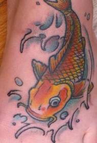 腳背顏色金錦鯉魚紋身圖案