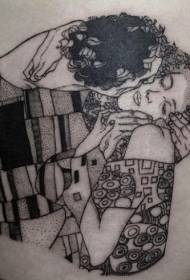 old school zwarte vrouw paar portret kant rib tattoo patroon