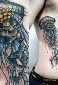 πλευρικές πλευρές ενδιαφέρουσα ζωγραφισμένα στο χέρι μοτίβα τατουάζ μέδουσες