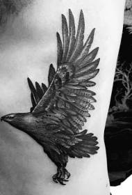oldalsó bordák gyönyörű fekete szürke sas tetoválás minta