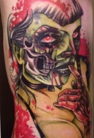 struk bočno obojeni zavodljivi krvavi zombi žene tetovaža uzorak