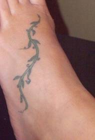 modello del tatuaggio pianta striscia sottile colore collo del piede