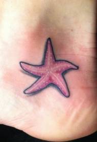 söpö vaaleanpunainen meritähti tatuointi malli