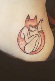 waist color human fox cartoon tattoo pattern