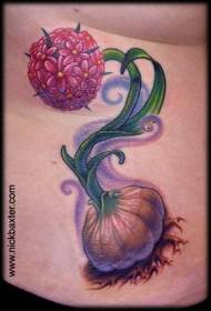 Slatki prirodni uzorak malih biljnih tetovaža